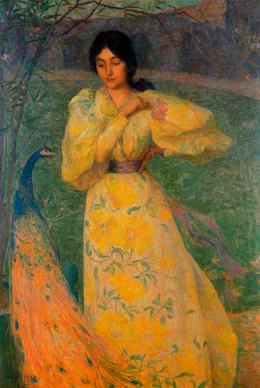 Young Girl with Peacock